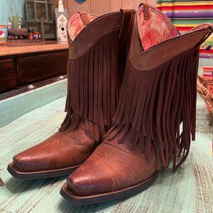 Ariat Brown Fringe Boots Size 8.5 - Like New!!!